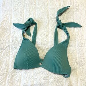 Shade & Shore Ribbed Bikini Top with Shoulder Ties